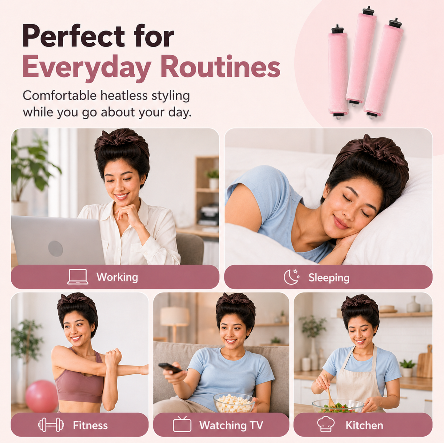 Heatless Curling Rod Set – Beautiful Overnight Curls Without Heat Damage