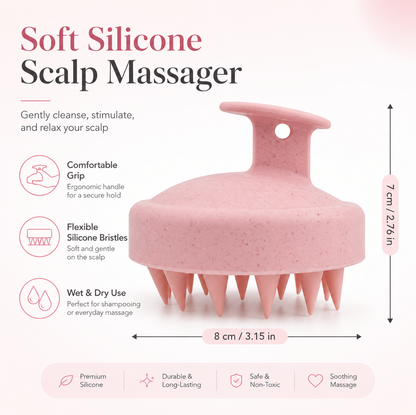 Premium Silicone Scalp Massager – Deep Cleanse, Soothe & Refresh
