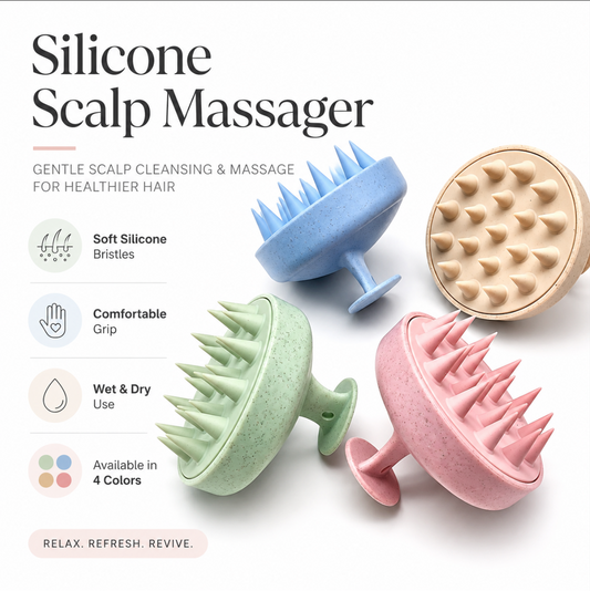 Premium Silicone Scalp Massager – Deep Cleanse, Soothe & Refresh