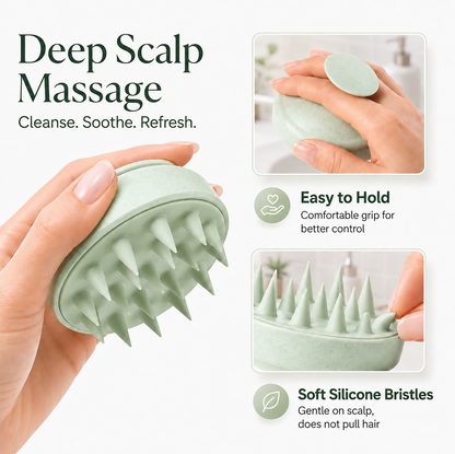 Premium Silicone Scalp Massager – Deep Cleanse, Soothe & Refresh