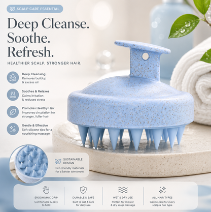 Premium Silicone Scalp Massager – Deep Cleanse, Soothe & Refresh